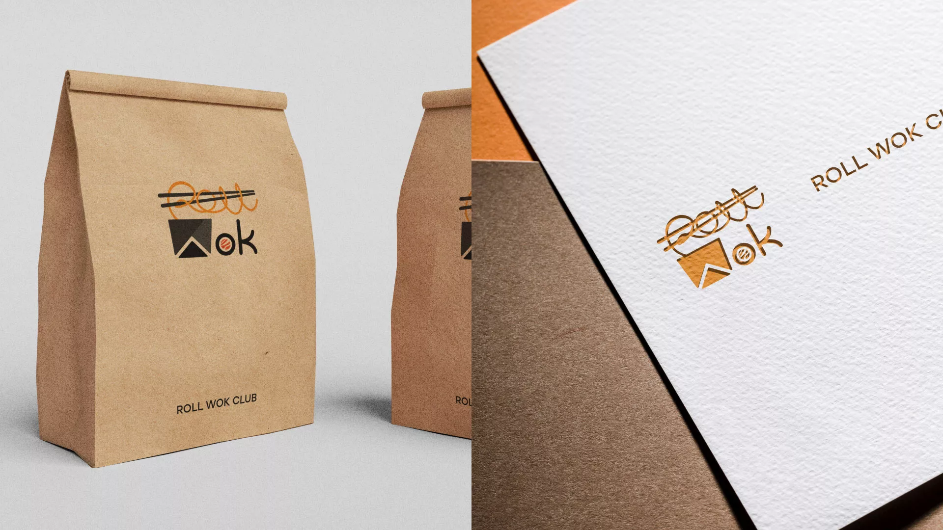 Разработка логотипа суши-бара «Roll Wok Club» в Сысерти
